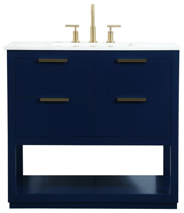 Louie 36" Single Bathroom Vanity, Blue
