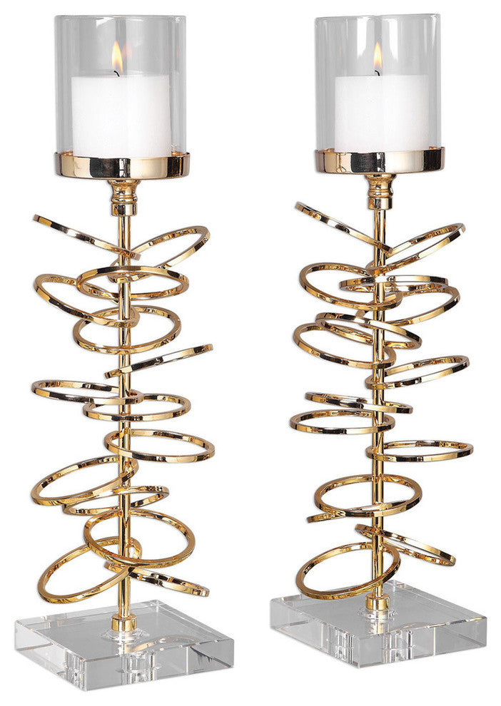 Uttermost Tala Rose Gold Candleholders, Set of 2