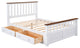 Gewnee Full Size Wood Platform Bed with Two Drawers in White
