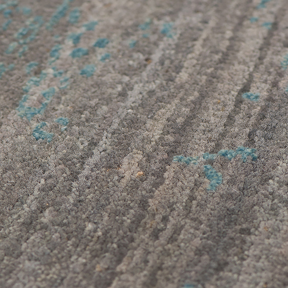 Pearl Area Rug, Silver Sand and Blue, 8' x 10', Persian