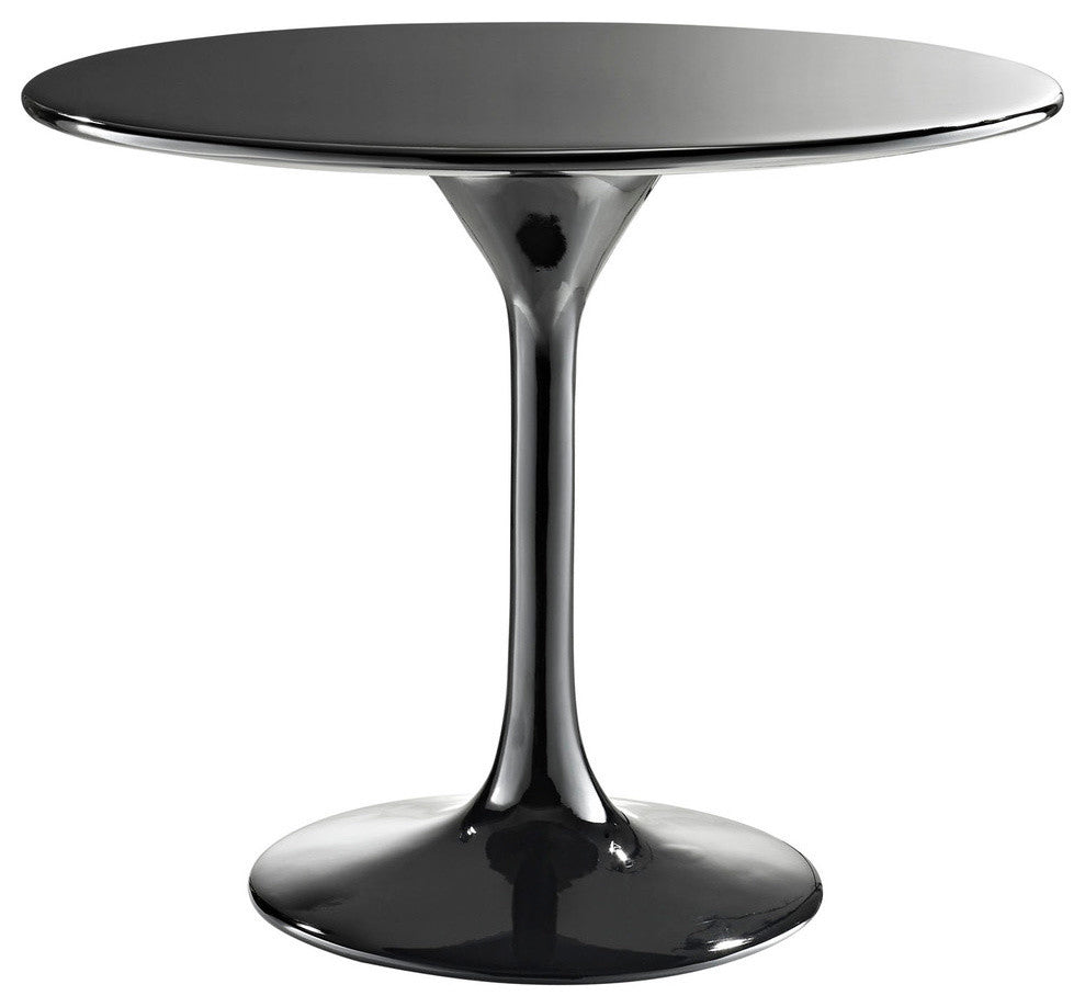 Modern Contemporary Living Room 24" Fiberglass Side Table Black