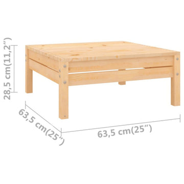 vidaXL Patio Furniture Outdoor Wooden Footstool Patio Seat Solid Wood Pine