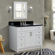 49" Single Sink Vanity, White Finish With Black Galaxy Granite