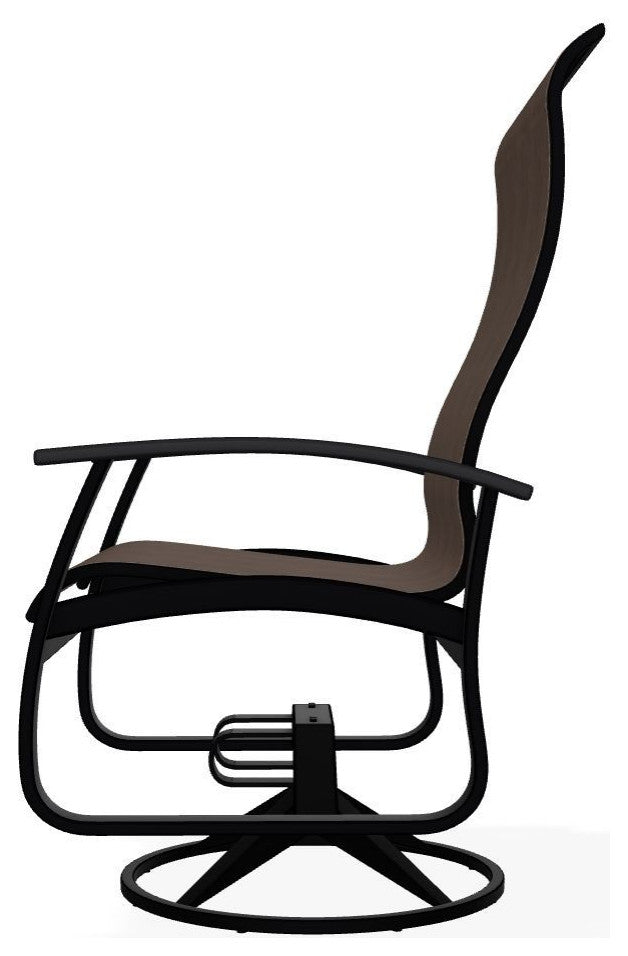 Belle Isle Sling Outdoor Swivel Rocker, Mocha/Black