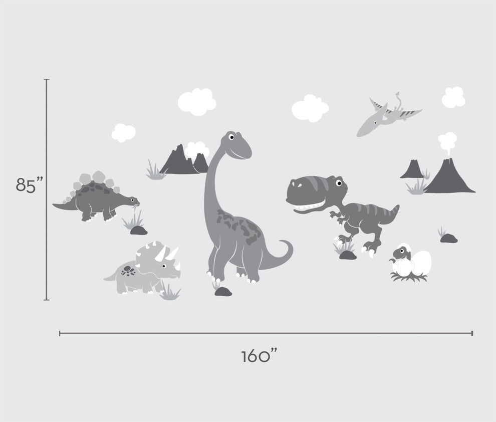 Dinosaur Wall Decal, Scheme A
