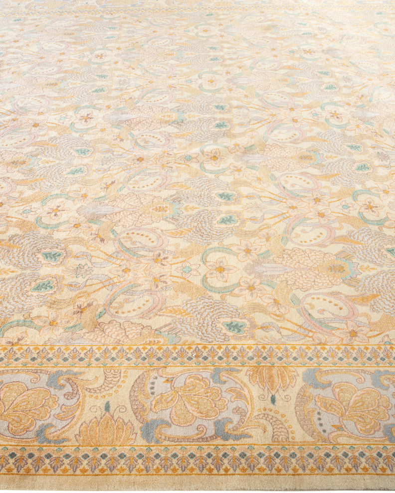 Falam One-of-a-Kind Hand-Knotted Area Rug Ivory, 9'0"x12'4"