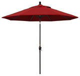 9' Bronze Push-Button Tilt Crank Aluminum Umbrella, Red Pacifica