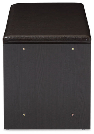 Wood Entryway Storage Cushioned Bench Shoe Rack Cabinet Organizer