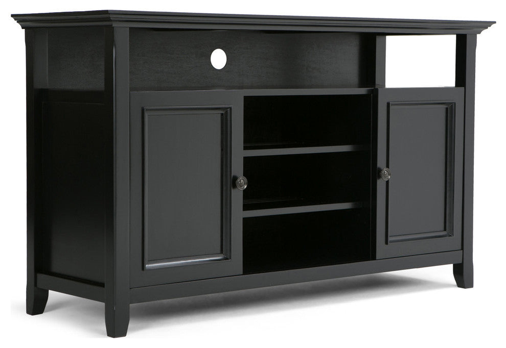 Amherst Solid Wood TV Media Stand For TVs up to 60", Black
