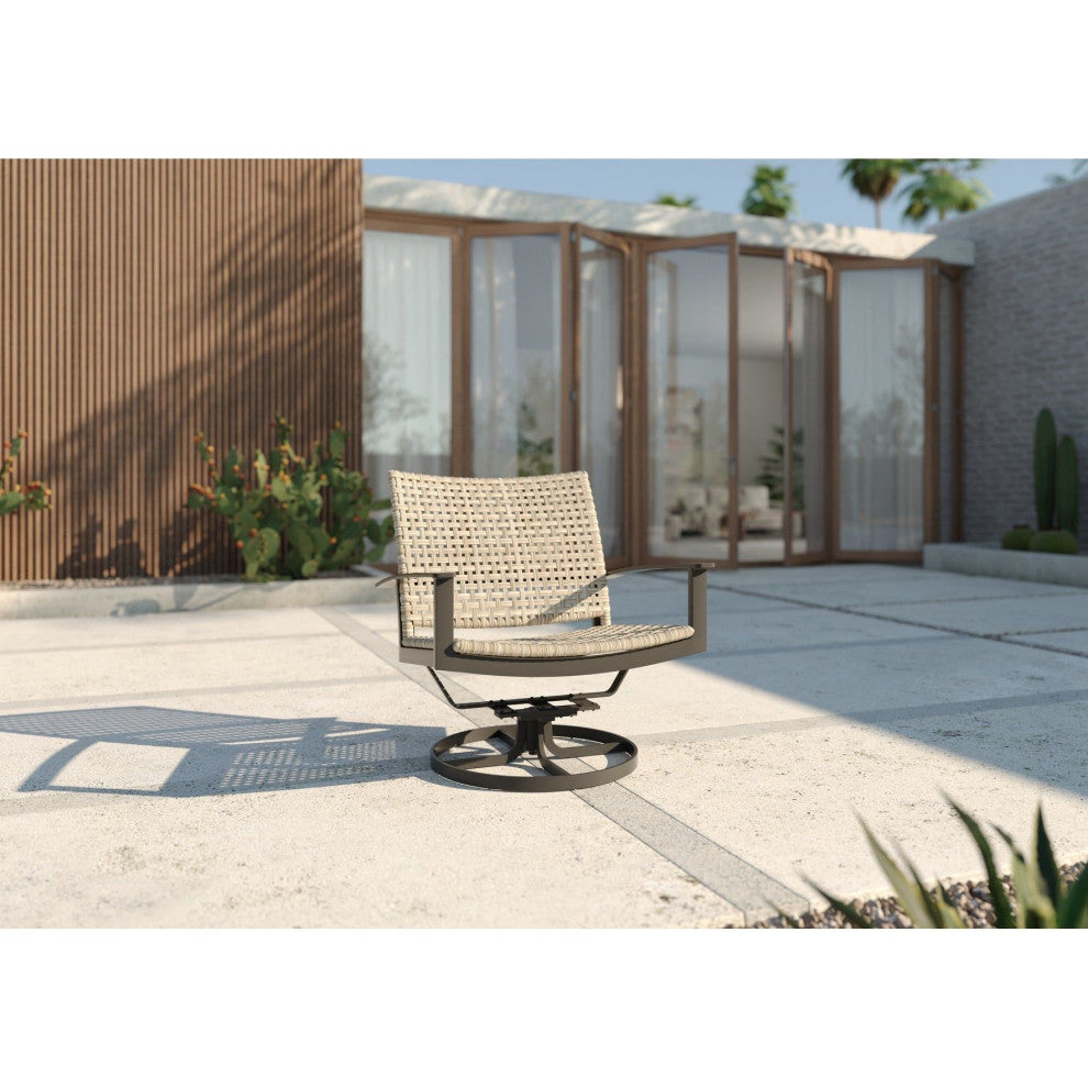 Jasper Swivel Rocker Lounge Chair, Textured Pewter