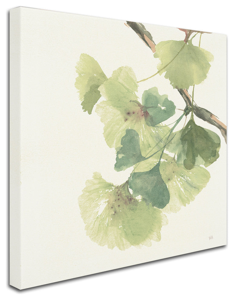 Chris Paschke 'Gingko Leaves II Light' Canvas Art, 24"x24"