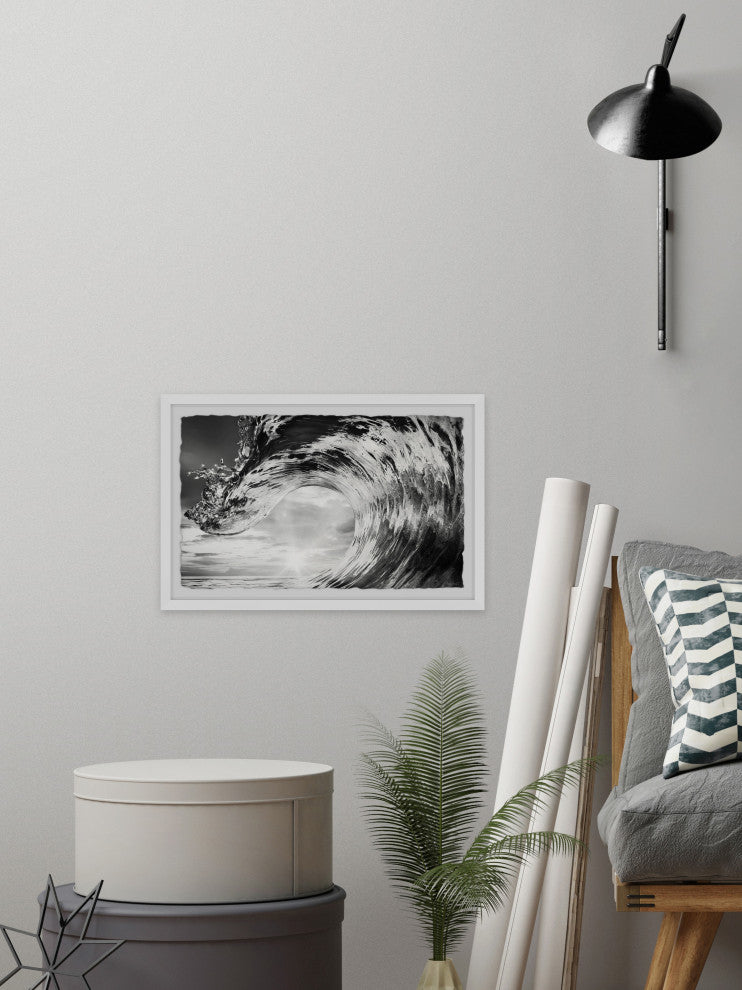"Watch the Waves" Framed Painting Print, 12x8