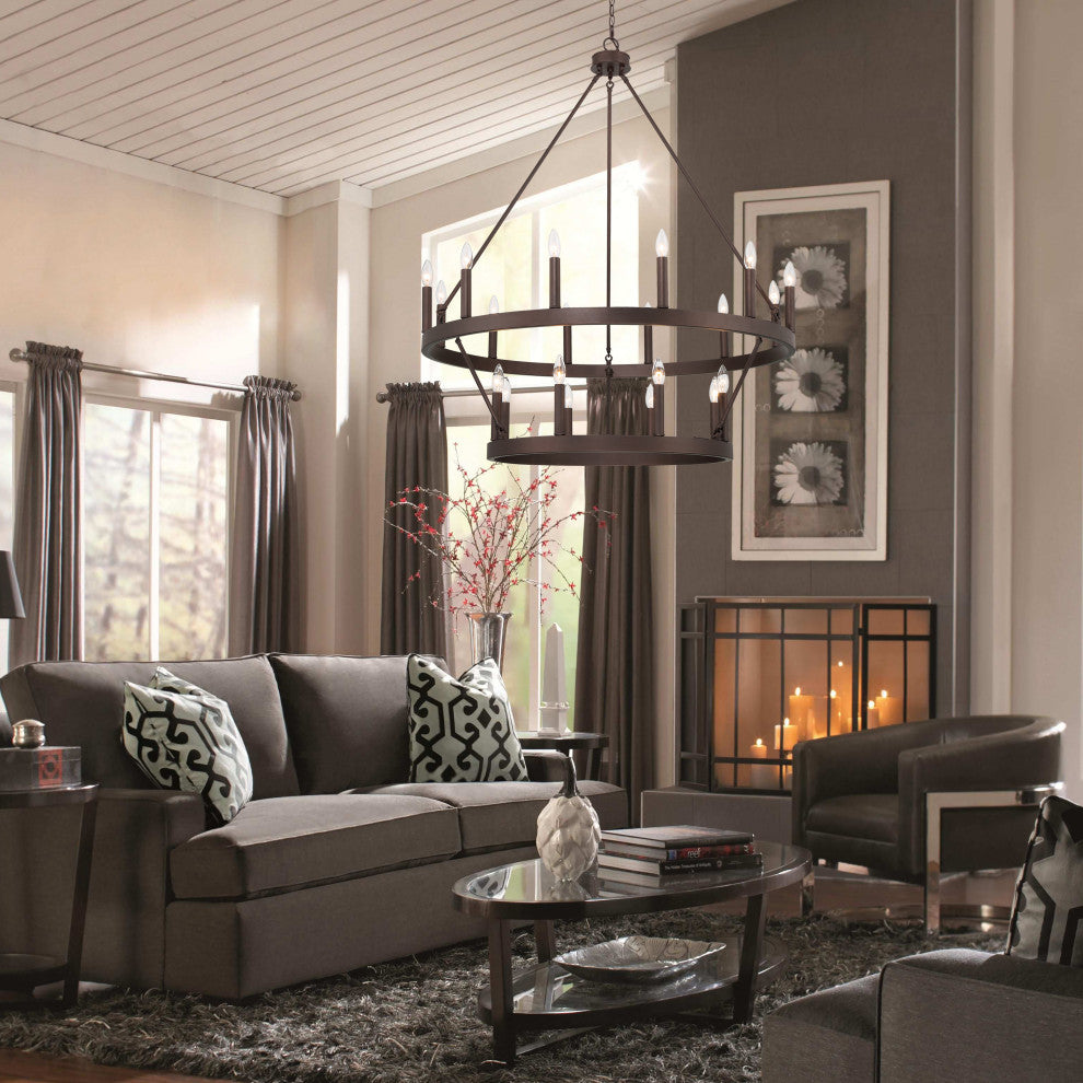 Vanity Art 20-Light Wagon Wheel Chandelier, Oil Rubbed Bronze