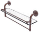 Remi 22" Gallery Glass Shelf with Towel Bar, Antique Copper