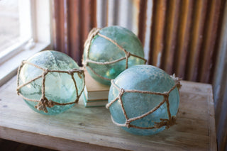 Kalalou Cea2213 Antique Glass Float With Rope