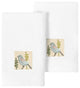 Linum Home Textiles 100% Turkish Cotton BELINDA 2PC Emb Fingertip Towel Set