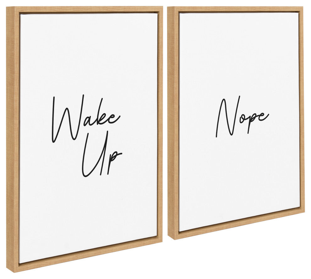 Sylvie Nope Framed Canvas by The Creative Bunch Studio, Natural 2 Piece 18x24