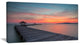 "Gloomy Seashore With Long Wood Pier" Sea Pier Wall Art Canvas Print, 32"x16"