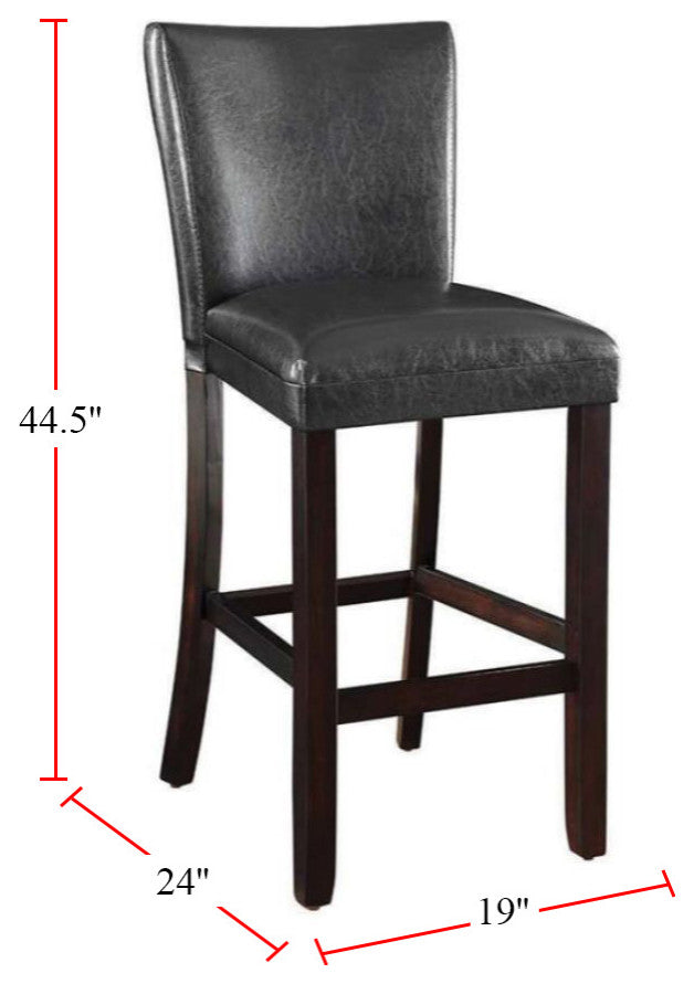 Set of 2 Bar Stools Black and Cappuccino