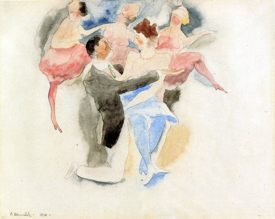 Charles Demuth In Vaudeville: Man and Woman With Chorus Gallery Wrapped Canvas