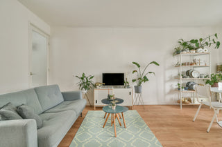 Blue Transitional Geometric Reversible Modern Moroccan Kilim Area Rug