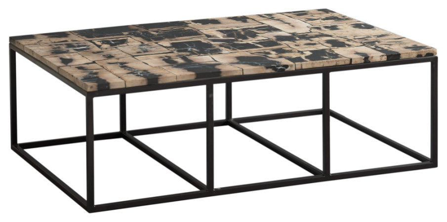 Rectangular Petrified Wood Coffee Table | Andrew Martin Luca