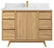 Madison Teak 48 Single Sink Bath Vanity in Light Natural 1.5" Empira Quartz