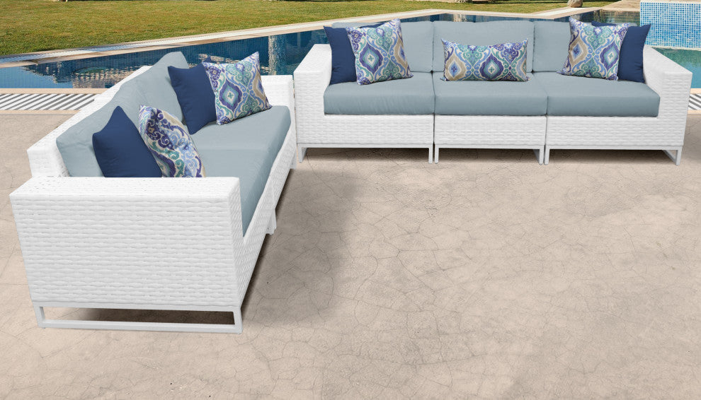 Miami 5 Piece Outdoor Wicker Patio Furniture Set 05h Spa