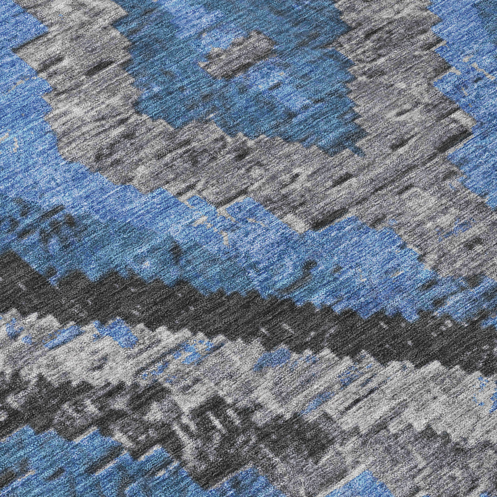 Machine Washable Indoor/Outdoor Chantille ACN1890 Blue 8' x 10' Rug