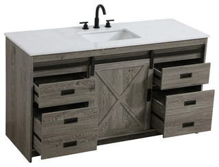 Home Living 60" Single Bathroom Vanity, Rustic Grey