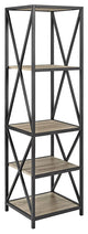 61" Metal X Wood Bookshelf - Driftwood