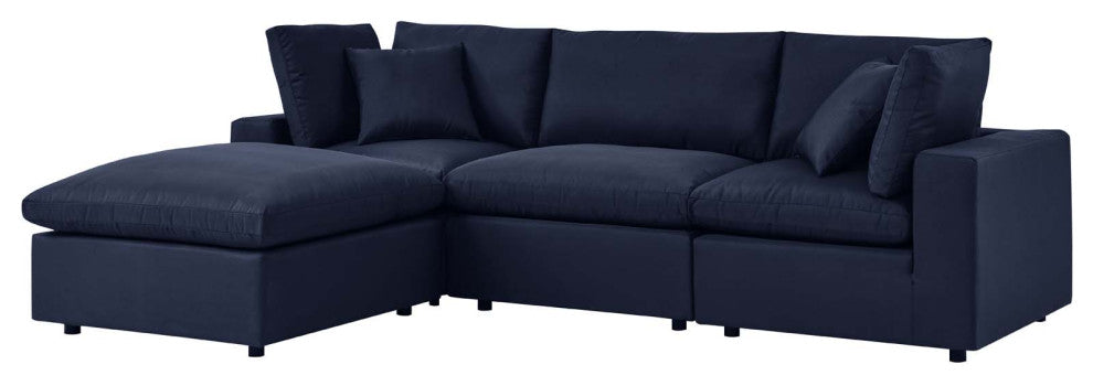 Modular Lounge Sectional Deep Sofa Set, Blue Navy, Modern, Outdoor Hospitality