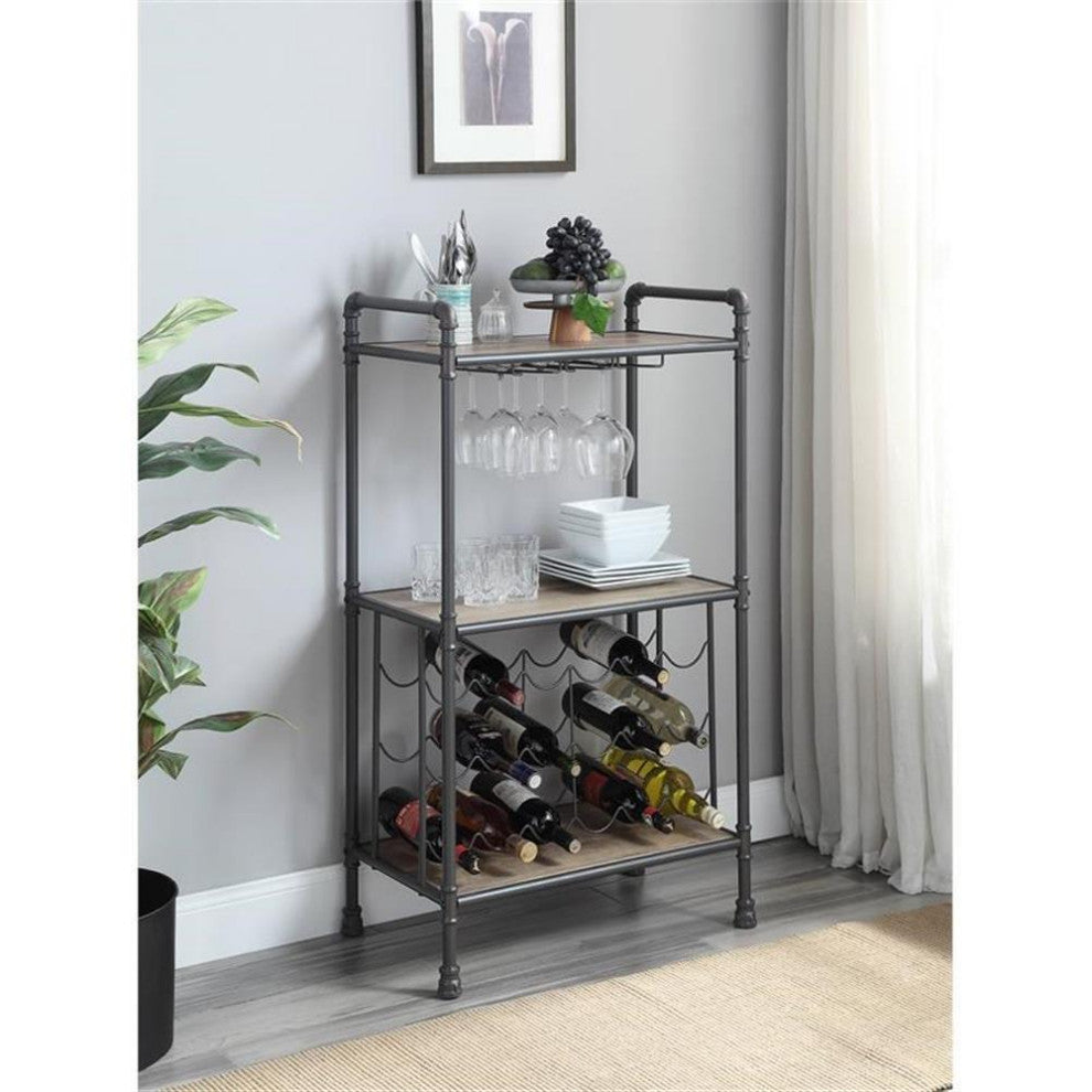 Ac00364, Wine Rack, Antique Oak & Sandy Gray Finish, Brantley