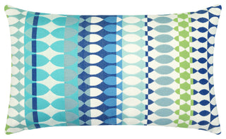 Modern Oval Ocean Lumbar Indoor/Outdoor Performance Pillow, 12"x20"
