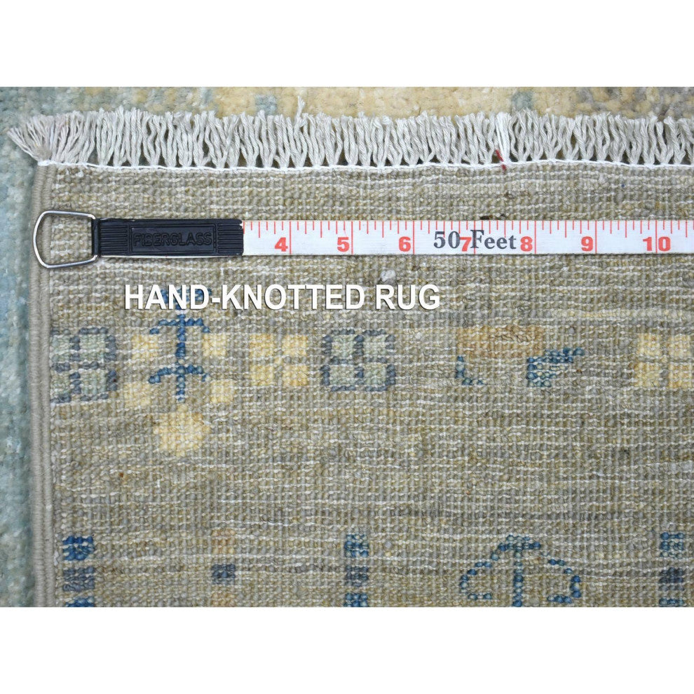 Light Gray Soft Wool Hand Knotted Afghan Kashkuli Gabbeh Design Rug, 6'1"x9'0"