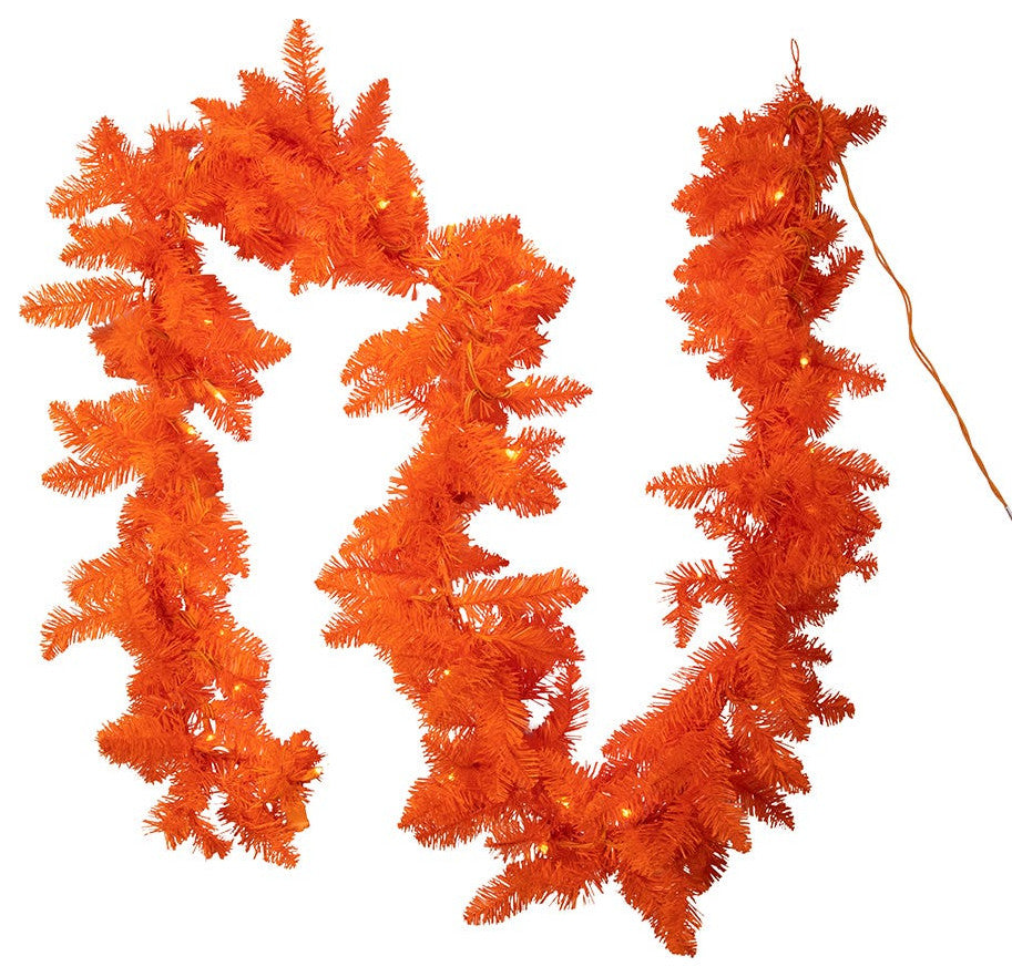 Kurt Adler 9 Foot Pre-Lit Orange Garland