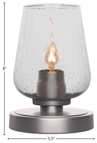 Luna 1-Light Table Lamp, Graphite/Clear Bubble