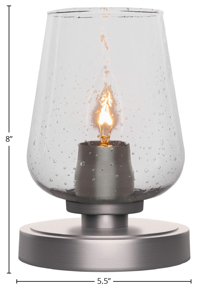 Luna 1-Light Table Lamp, Graphite/Clear Bubble