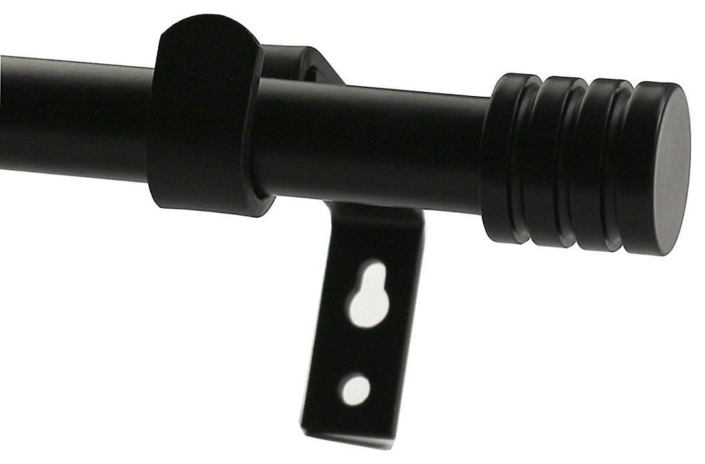 Adjustable Spire Curtain 5/8" Rod, 84"-120", Black