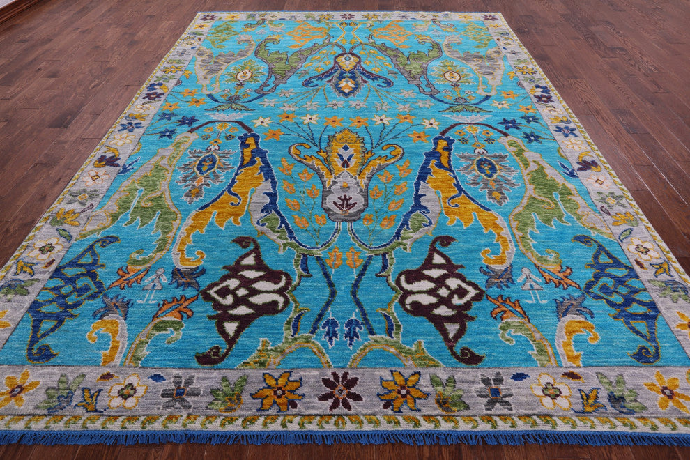 9' 2" X 11' 11" Turkish Oushak Handmade Wool Rug - Q15003