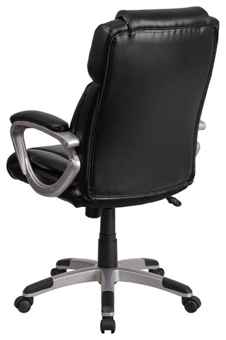 Black Mid-Back Leather Chair