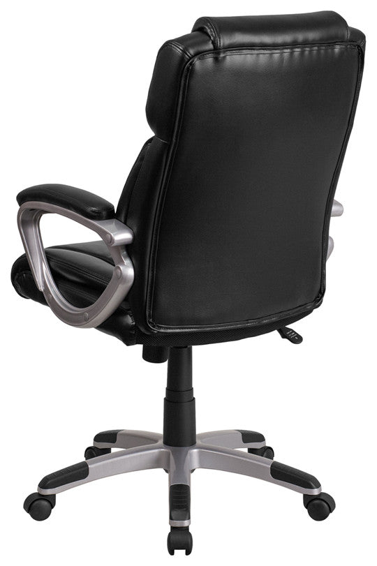 Black Mid-Back Leather Chair
