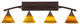 Bow 4 Light Bath Bar, 7" Fire Saturn Glass