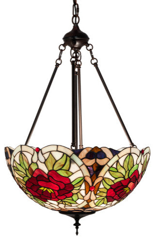 Meyda Lighting 232775 20" Wide Renaissance Rose Inverted Pendant