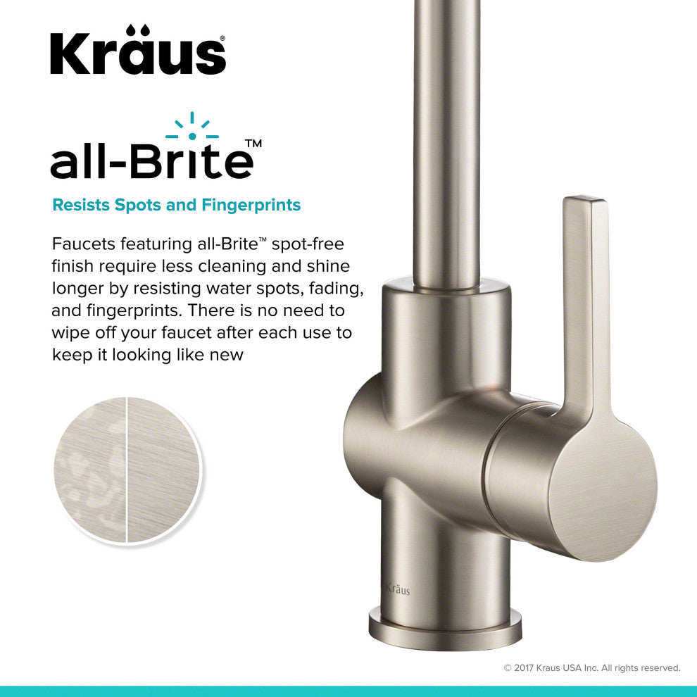 Britt Commercial Style 3-Function Pull-Down 1-Handle 1-Hole Kitchen Faucet, Spot Free Stainless Steel With Soap Dispenser