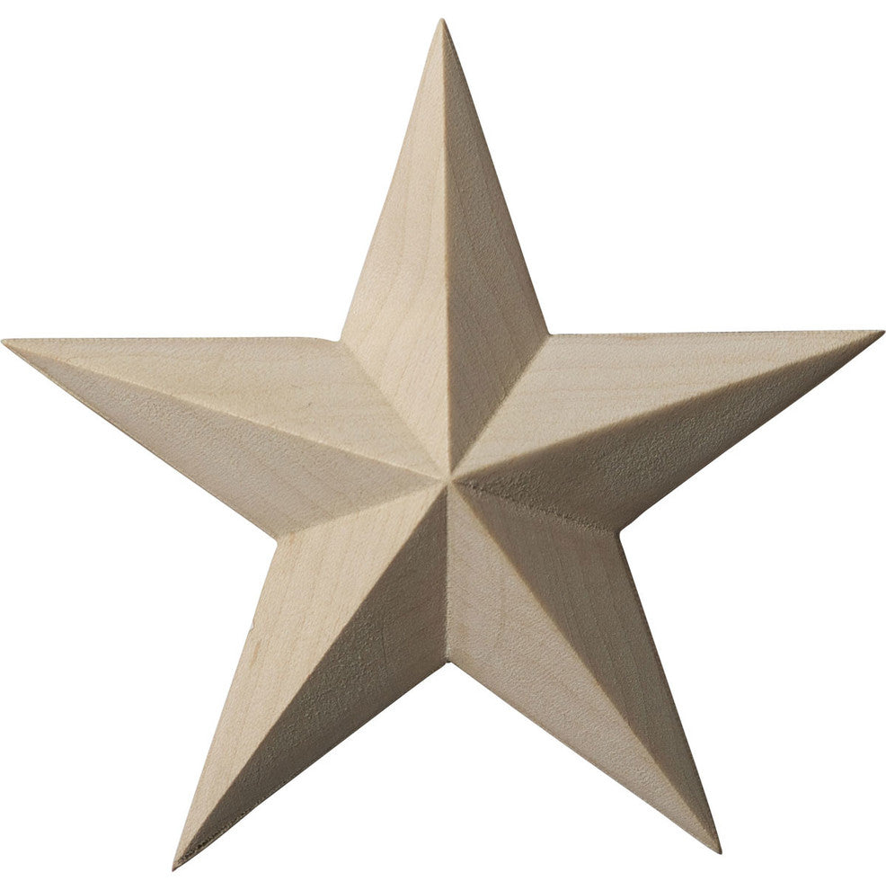 4 1/8"W x 4 1/8"H x 5/8"P Galveston Star Rosette, Cherry