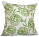 Antique Flowers, Floral Outdoor Pillow, Green, 18"x18"