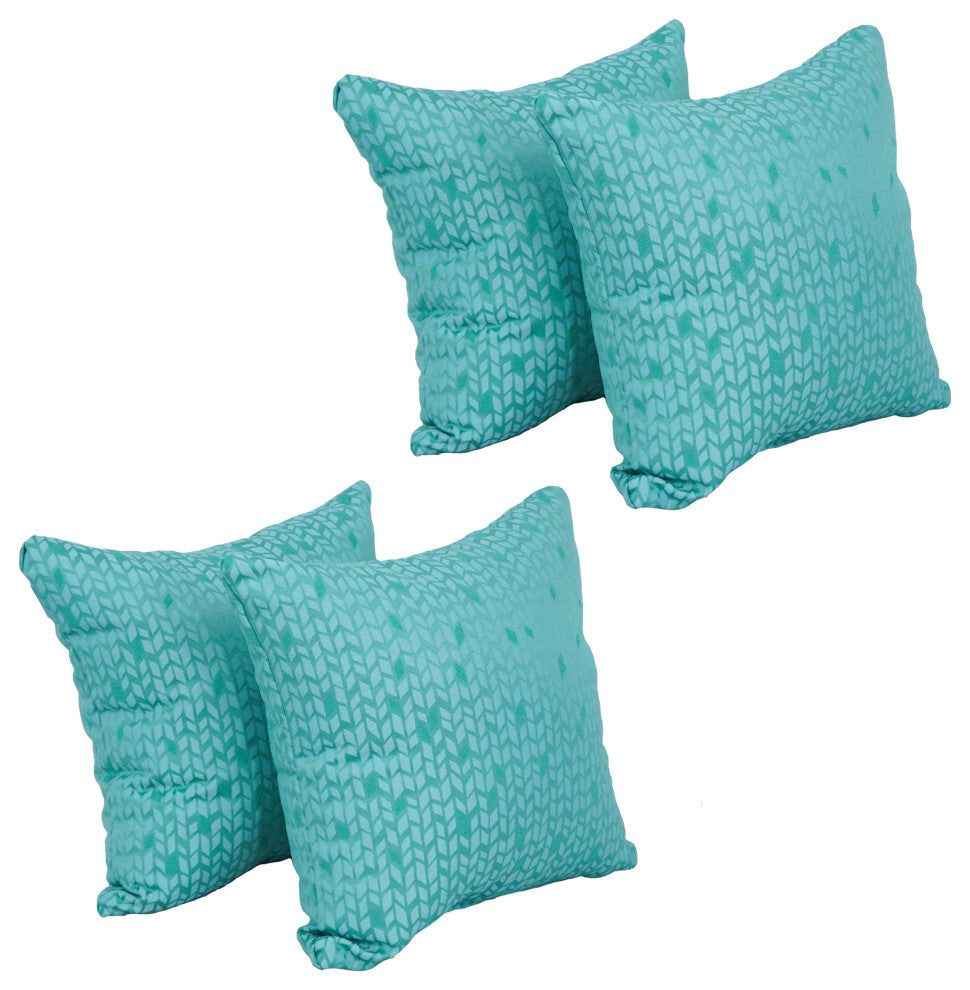 17" Jacquard Throw Pillows With Inserts, Set of 4, Banyan Seagla