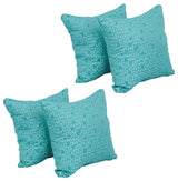 17" Jacquard Throw Pillows With Inserts, Set of 4, Banyan Seagla