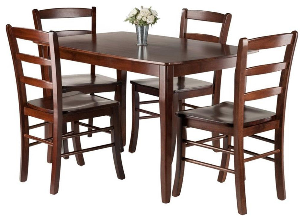 Inglewood 5-Piece Set Set Dining Table, 4 Ladderback Chairs